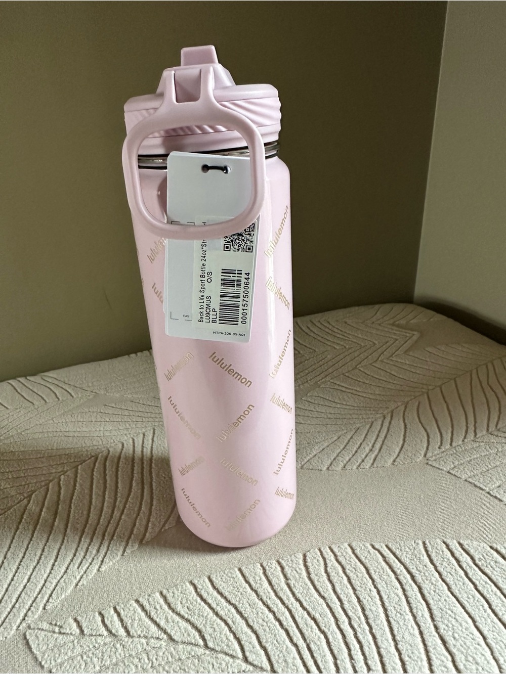 NWT lululemon athletica Pink Water Bottle with Carry Loop